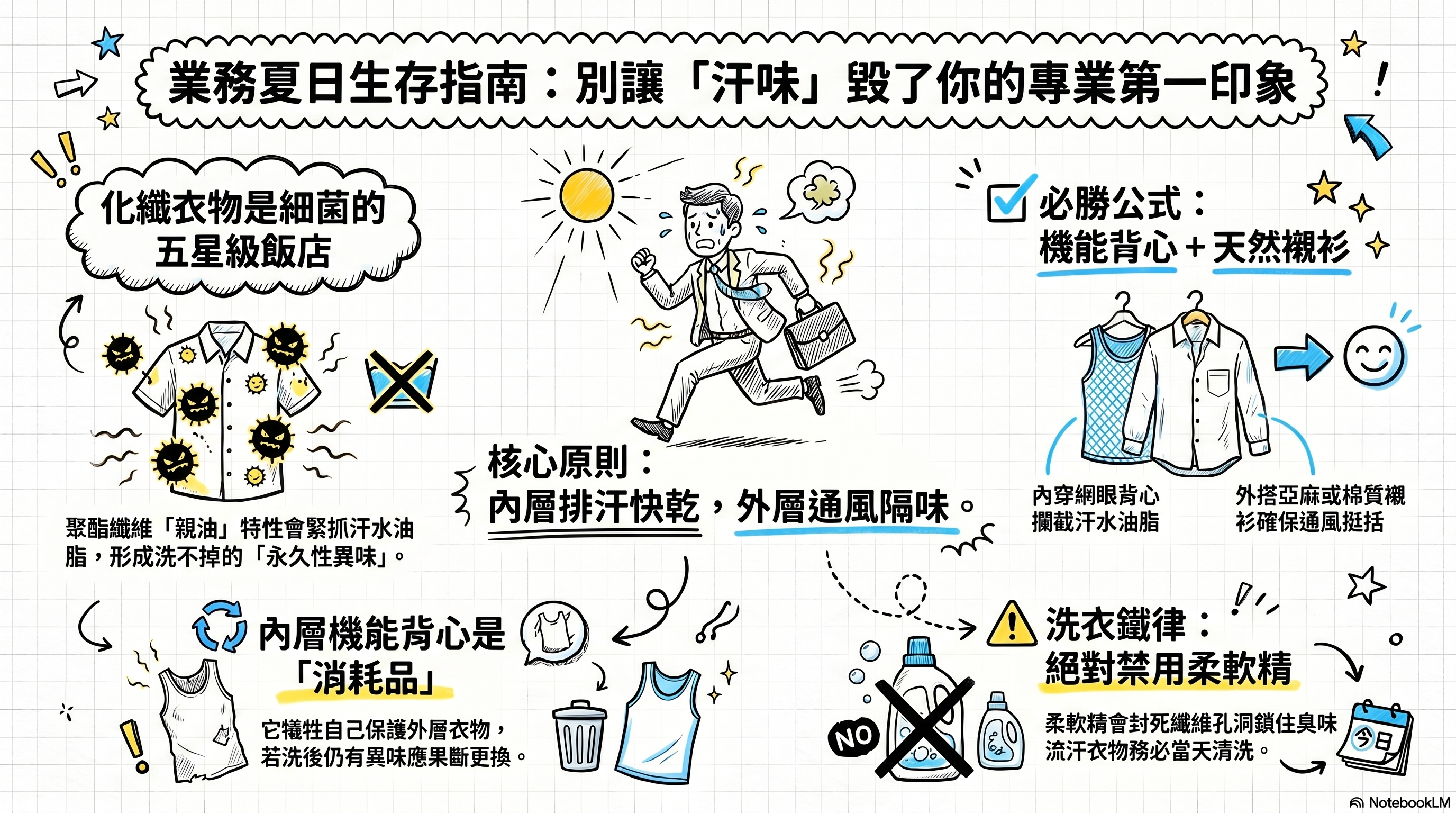 台灣夏天業務穿搭攻略——在濕度溫度雙高下,業務該怎麼穿,才能體面、乾爽、無臭無味?