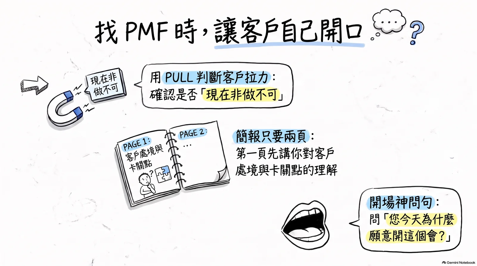 【找 PMF 時，最好的銷售方式，是讓客戶自己開口】